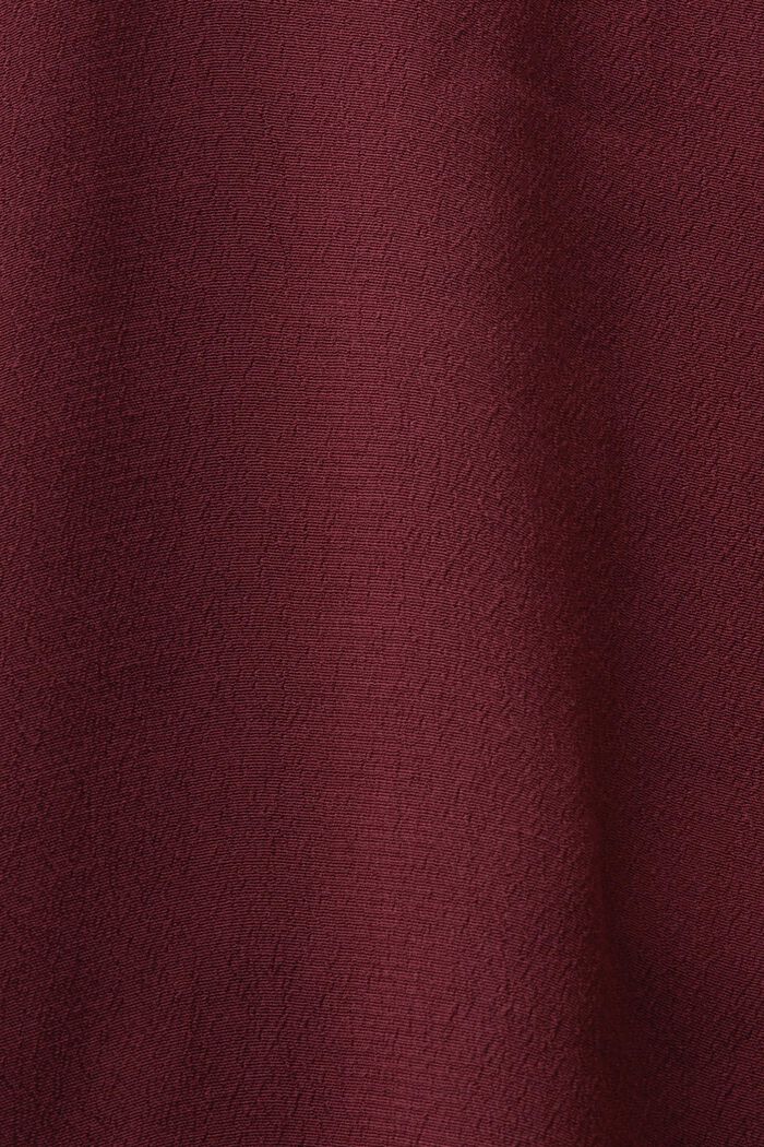 Blusa in chiffon con scollo a V, BORDEAUX RED, detail image number 5