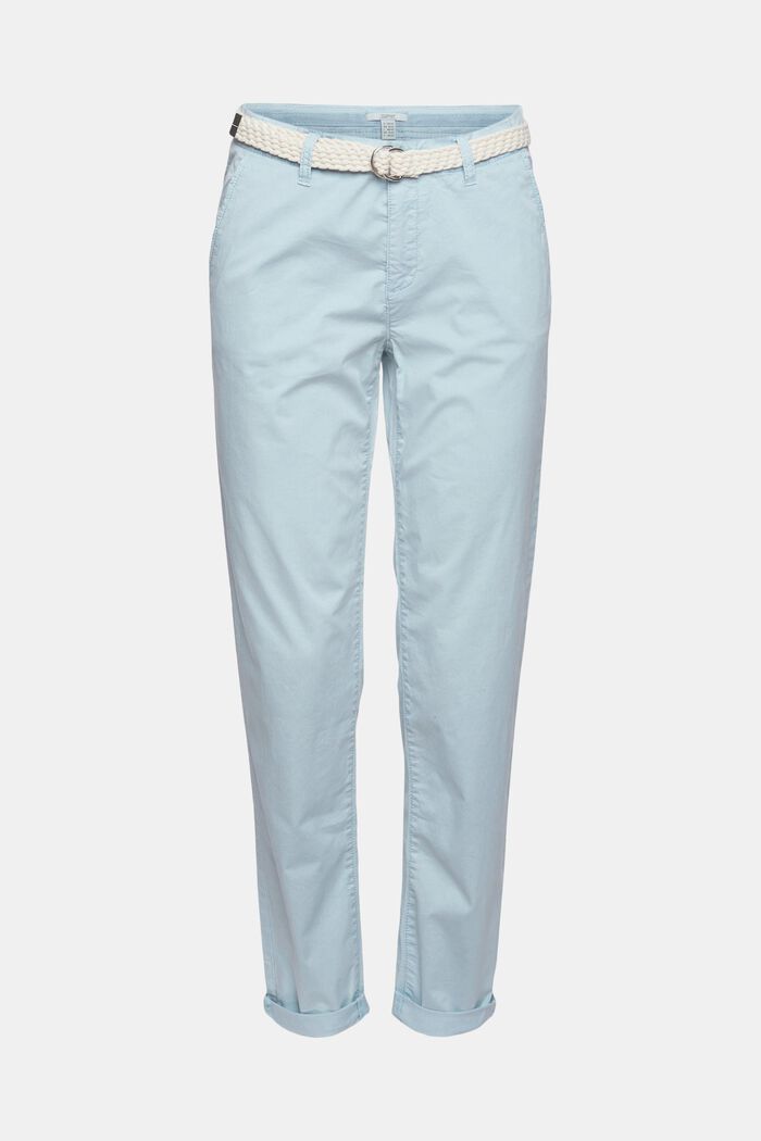 Pantaloni chino con cintura intrecciata, GREY BLUE, detail image number 6