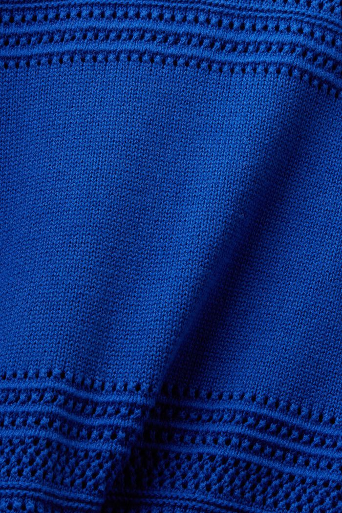 Pullover girocollo a maglia traforata, BRIGHT BLUE, detail image number 5