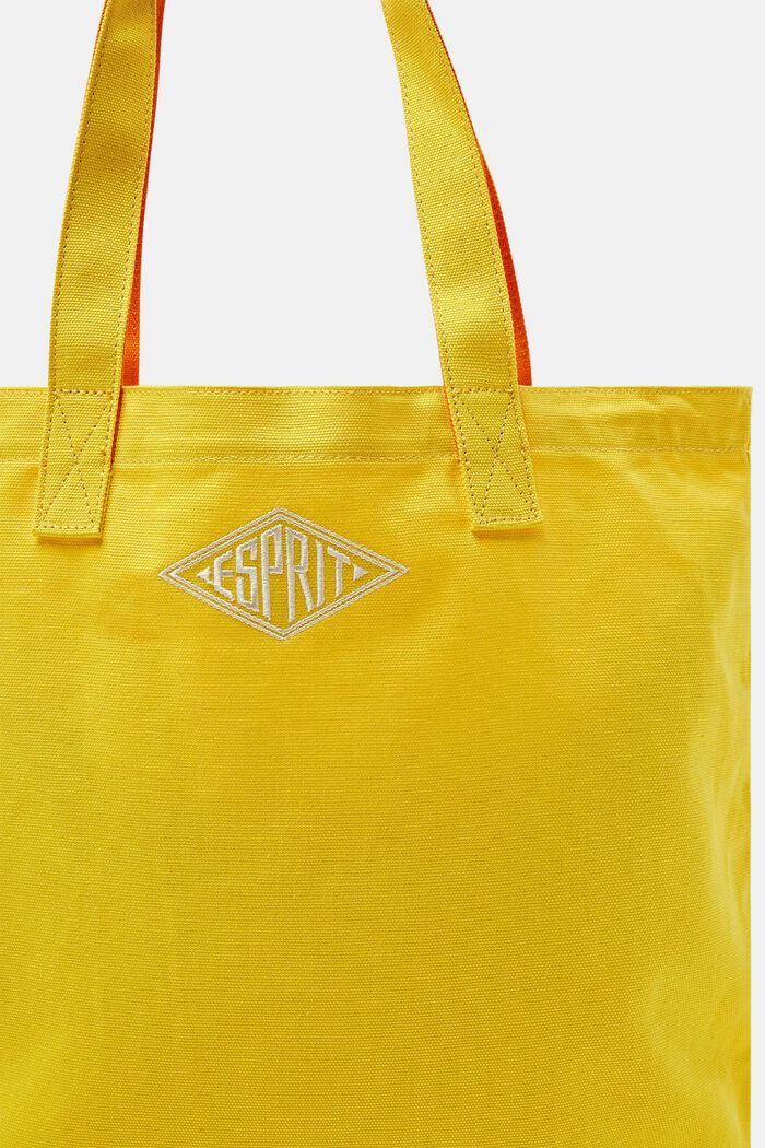 Tote Bag in cotone con logo, YELLOW, detail image number 1