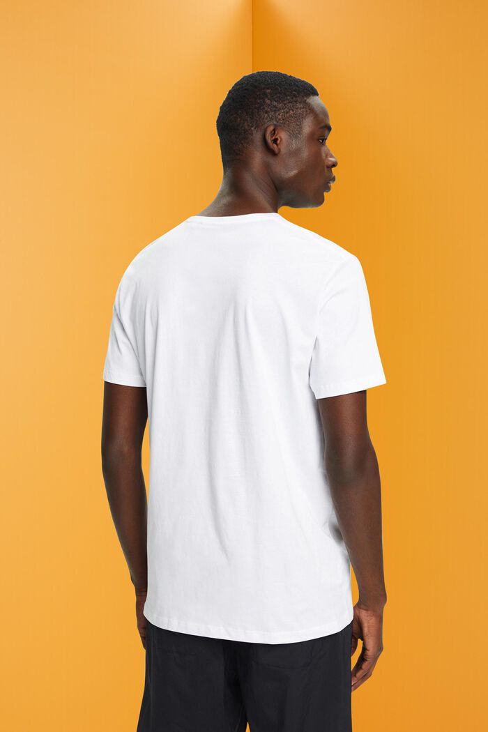 T-shirt in cotone con stampa sul davanti, WHITE, detail image number 3
