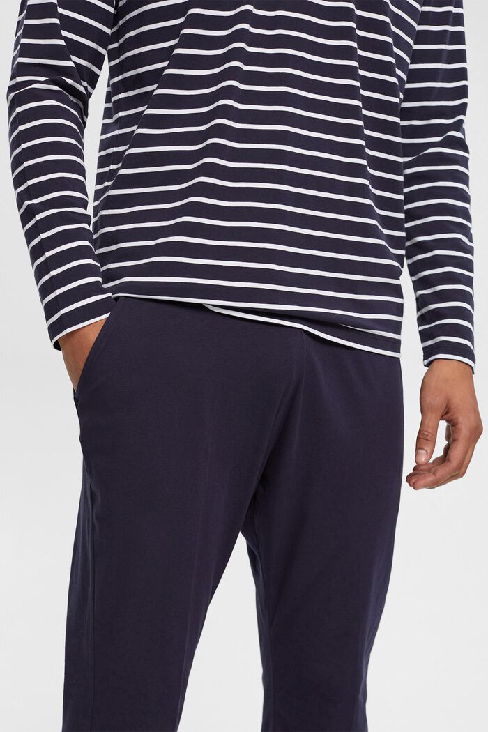 Pigiama lungo in jersey, NAVY, detail image number 0