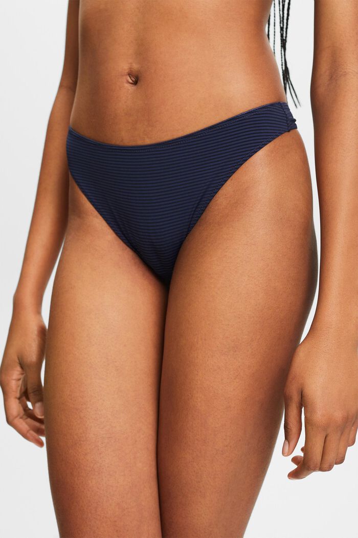 Tanga in jacquard a righe, NAVY, detail image number 2