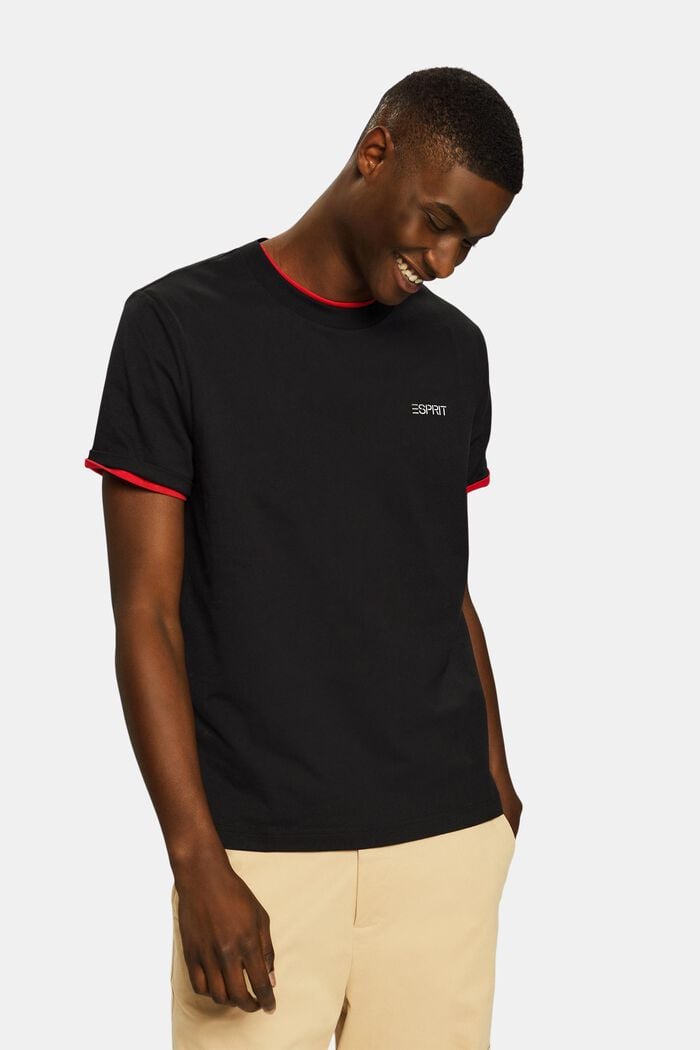 T-shirt unisex con logo, BLACK, detail image number 4