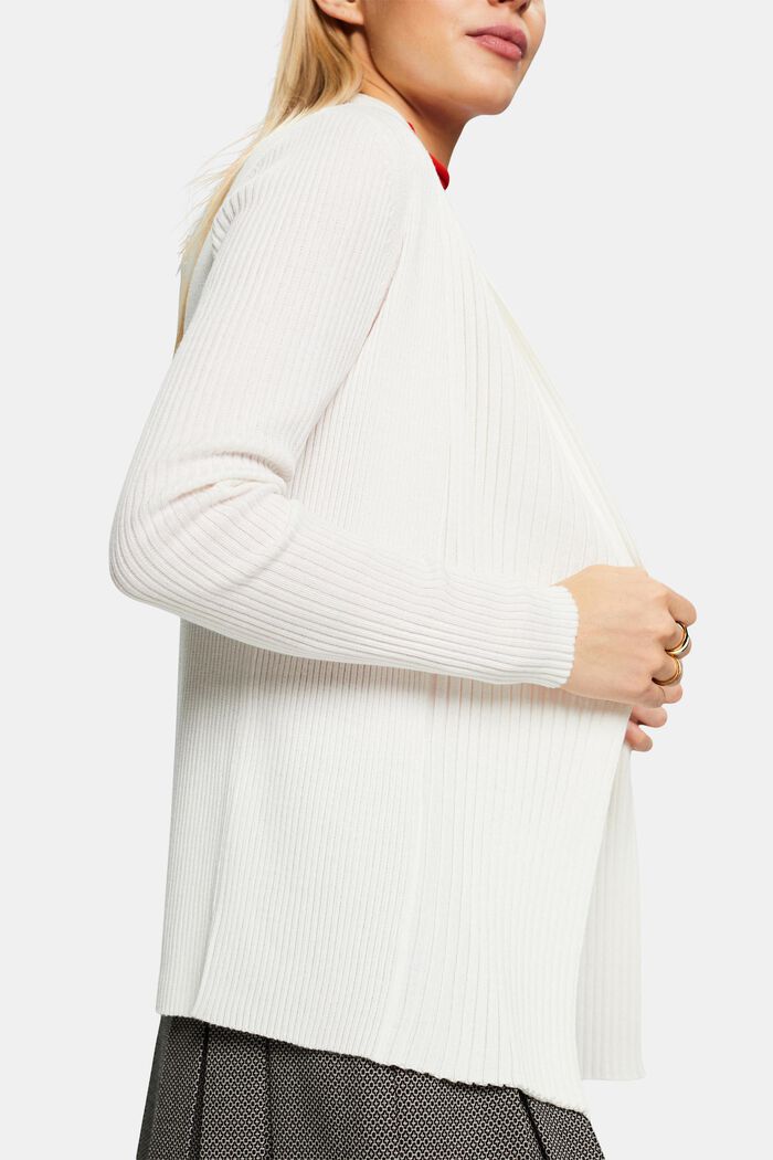 Cardigan in maglia a coste, OFF WHITE, detail image number 2