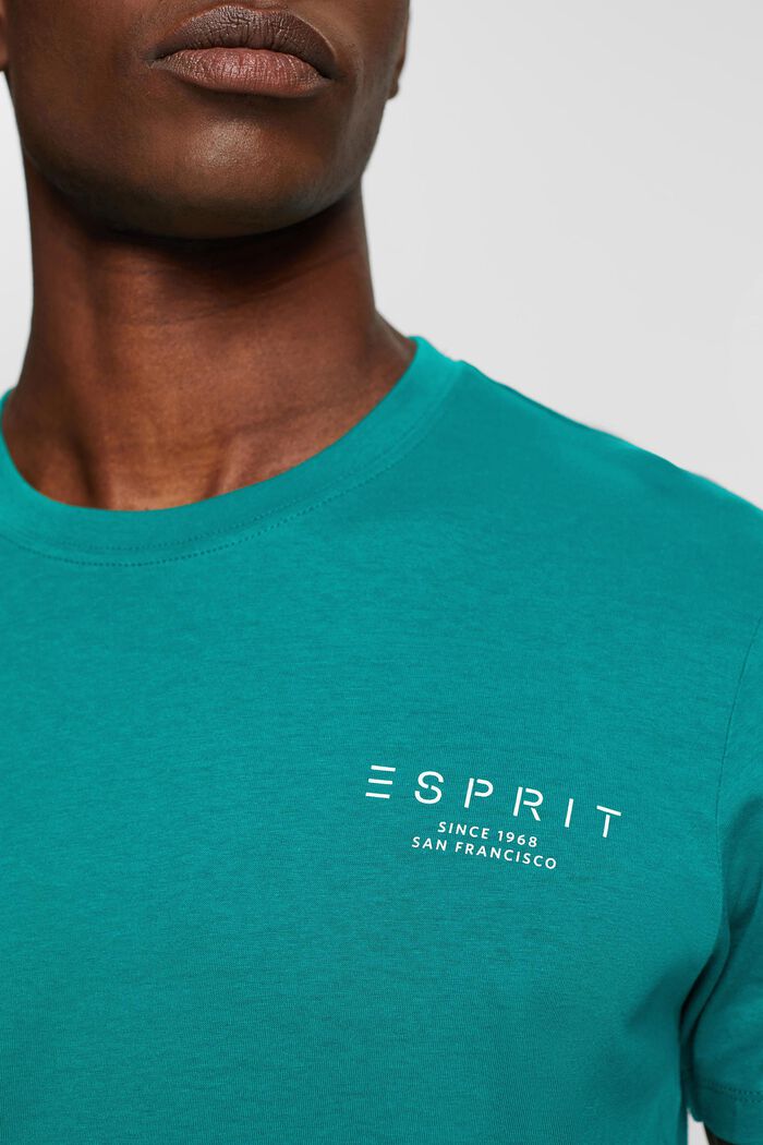 T-shirt in jersey con stampa del logo, EMERALD GREEN, detail image number 2