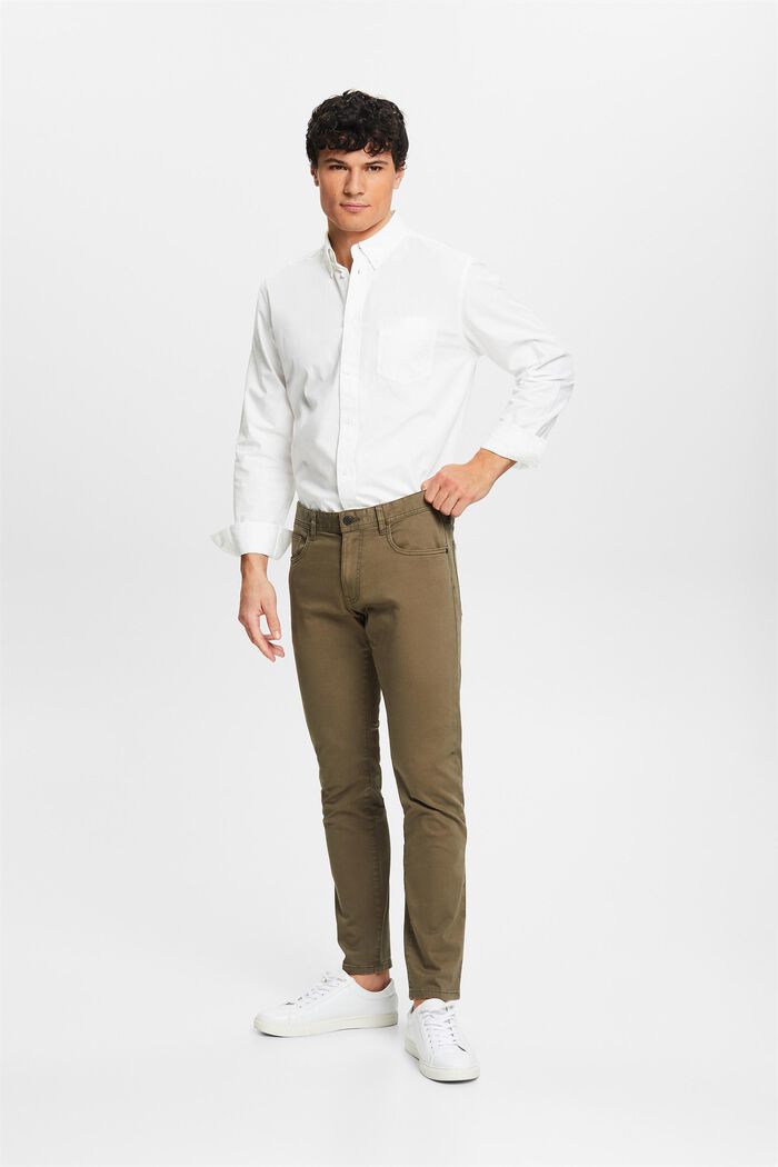 Pantaloni Slim Fit, cotone biologico, DARK KHAKI, detail image number 5