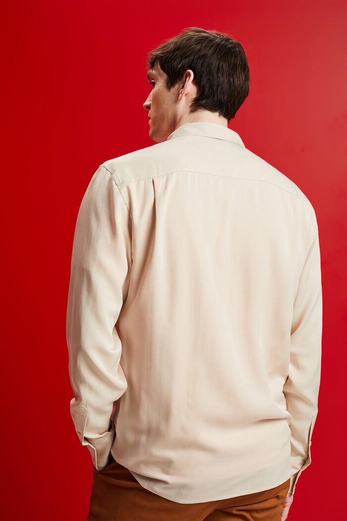 Camicia in lyocell fluido, LIGHT TAUPE, detail image number 3