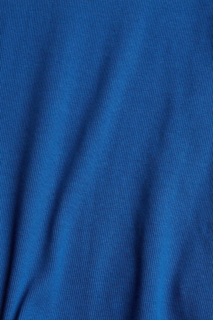T-shirt a coste sottili, misto cotone biologico, BRIGHT BLUE, detail image number 1