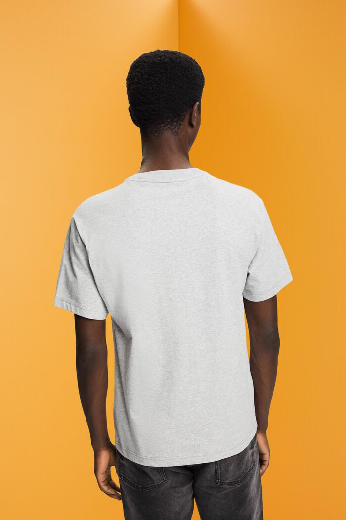 T-shirt in cotone con stampa di delfino, LIGHT GREY, detail image number 3