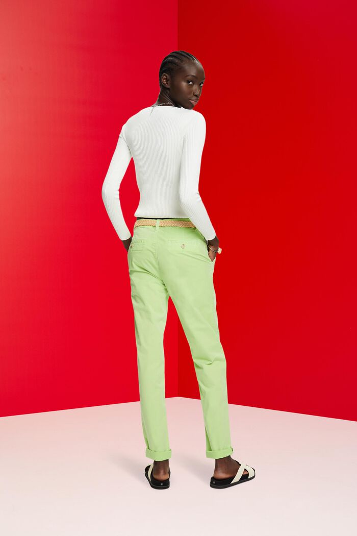 Pantaloni chino stretch leggeri con cintura, CITRUS GREEN, detail image number 3