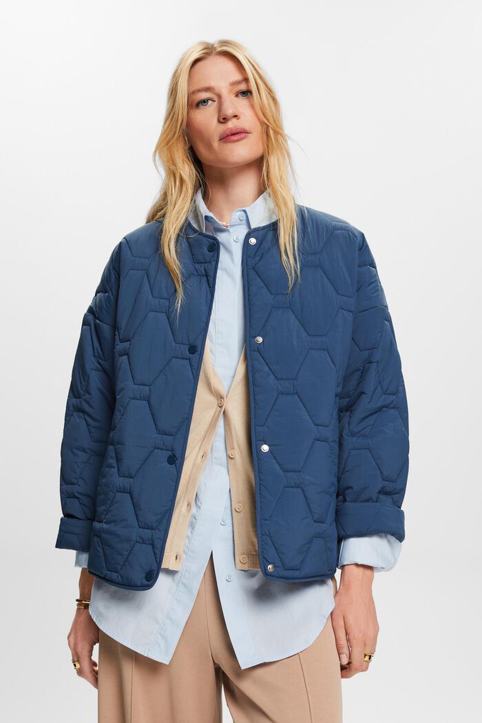 Riciclato: giacca trapuntata leggera, GREY BLUE, detail image number 0