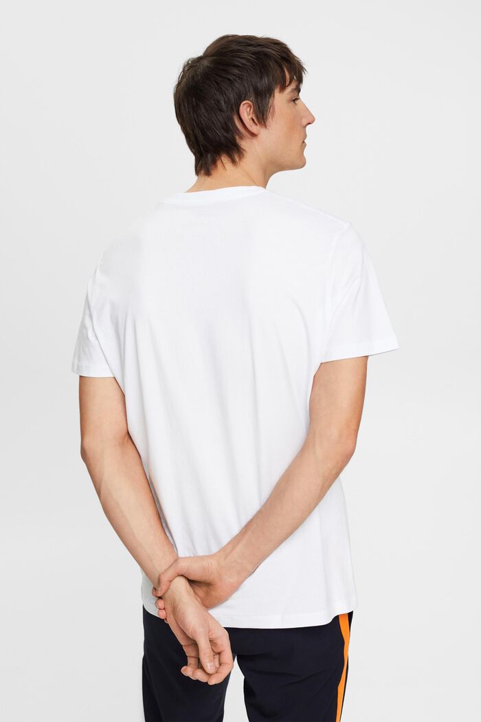 T-shirt con applicazione del logo, cotone biologico, WHITE, detail image number 3