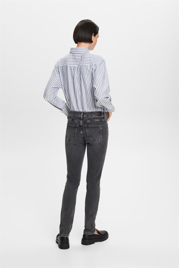 Jeans Slim Fit a vita media, BLACK DARK WASHED, detail image number 3