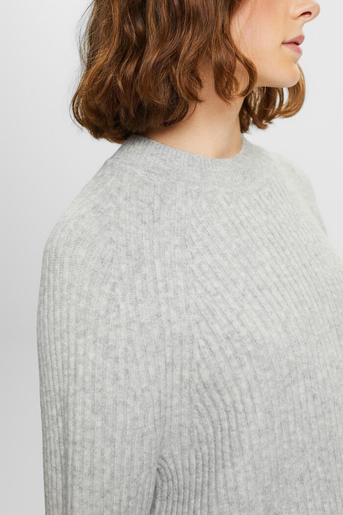 Abito mini in maglia a coste, LIGHT GREY, detail image number 3