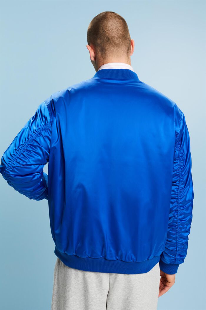 Giacca bomber in raso, BRIGHT BLUE, detail image number 3