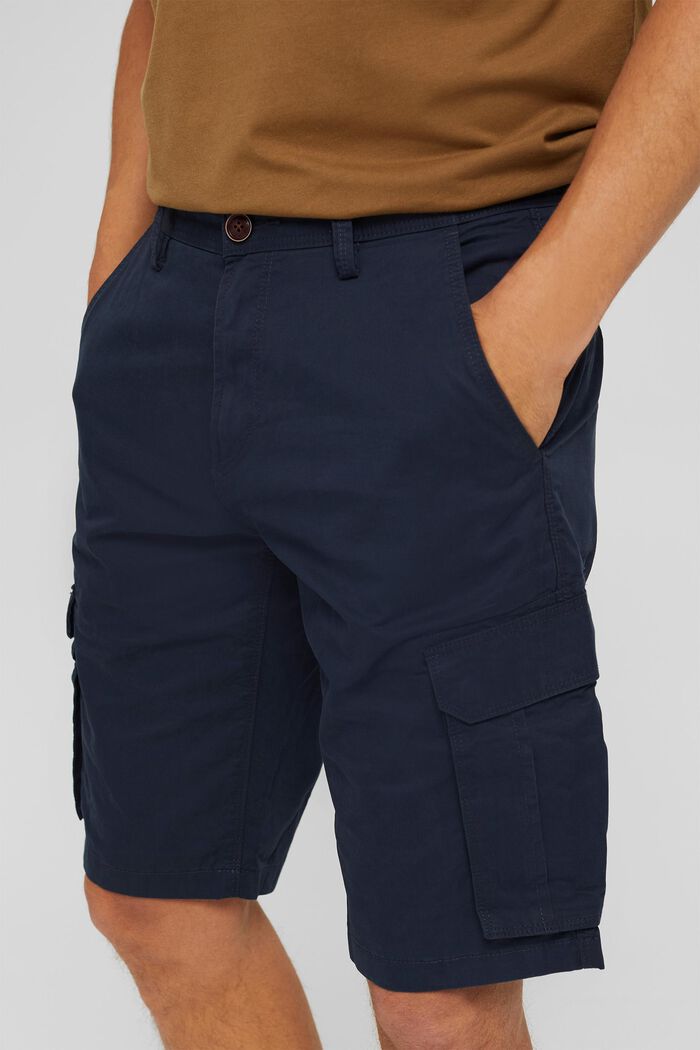 Pantaloncini stile cargo in 100% cotone, NAVY, detail image number 2
