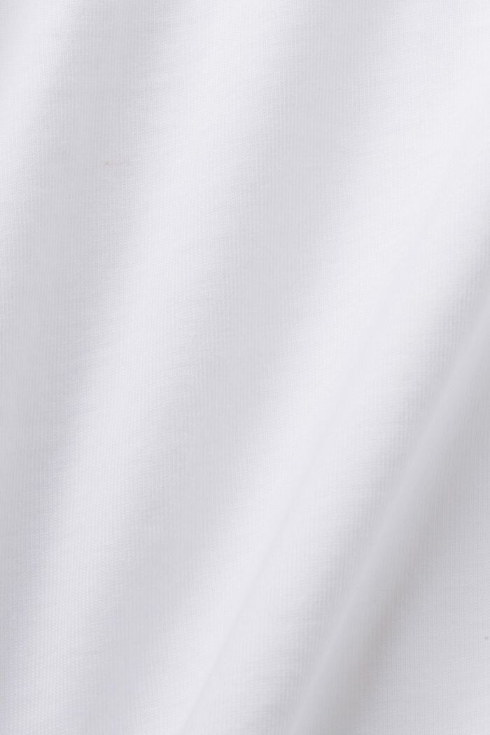 T-shirt con petto sul stampa, 100% cotone, WHITE, detail image number 5