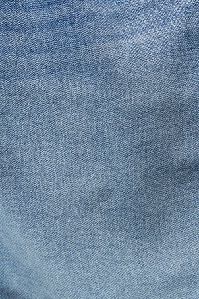 Shorts in denim di misto cotone biologico, BLUE LIGHT WASHED, detail image number 6