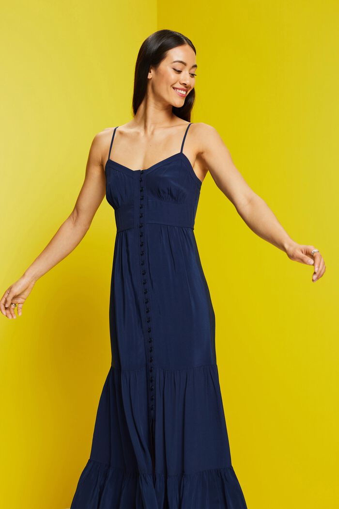 Abito maxi con spalline, NAVY, detail image number 0
