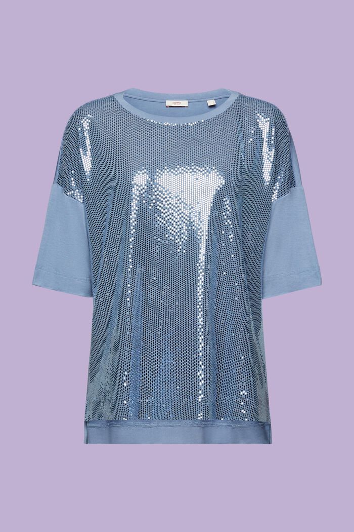T-shirt oversize con pailletes, BLUE LAVENDER, detail image number 6
