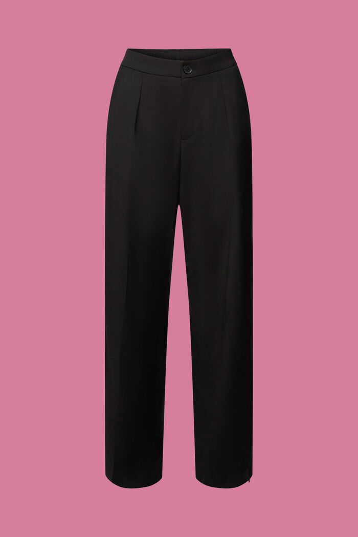 Pantaloni con spacco sullo sfondo e zip, BLACK, detail image number 6