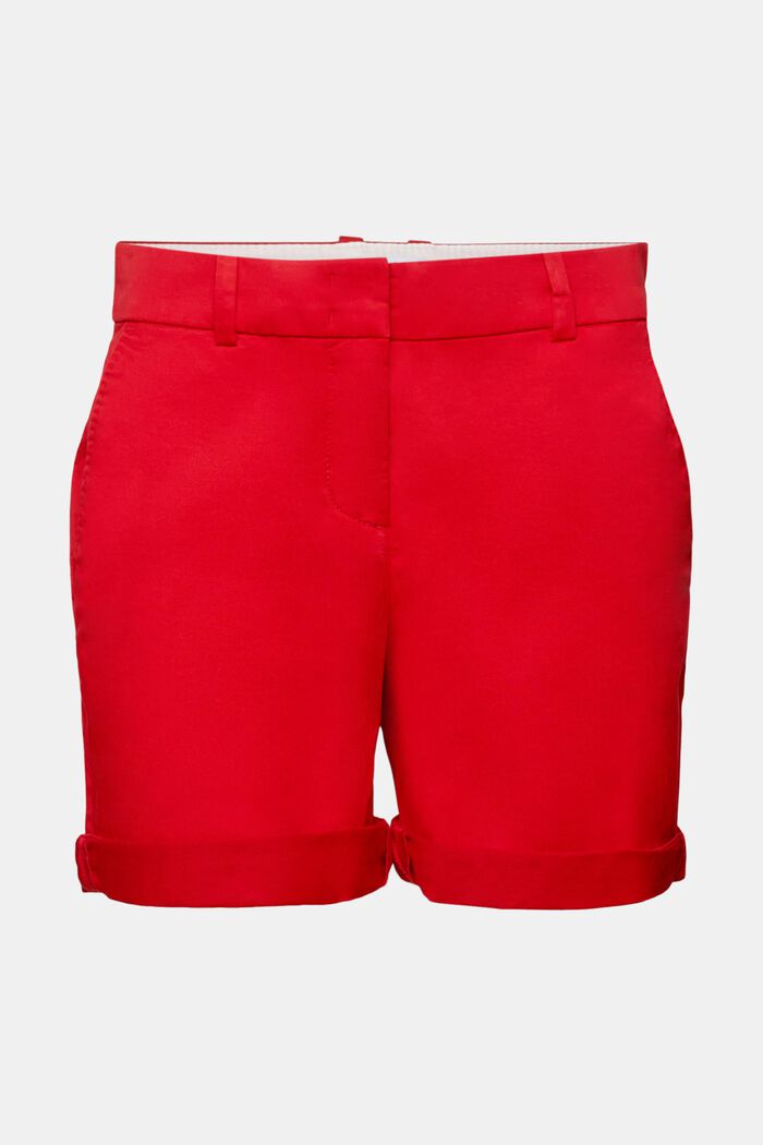 Pantaloncini in twill con risvolto, DARK RED, detail image number 7