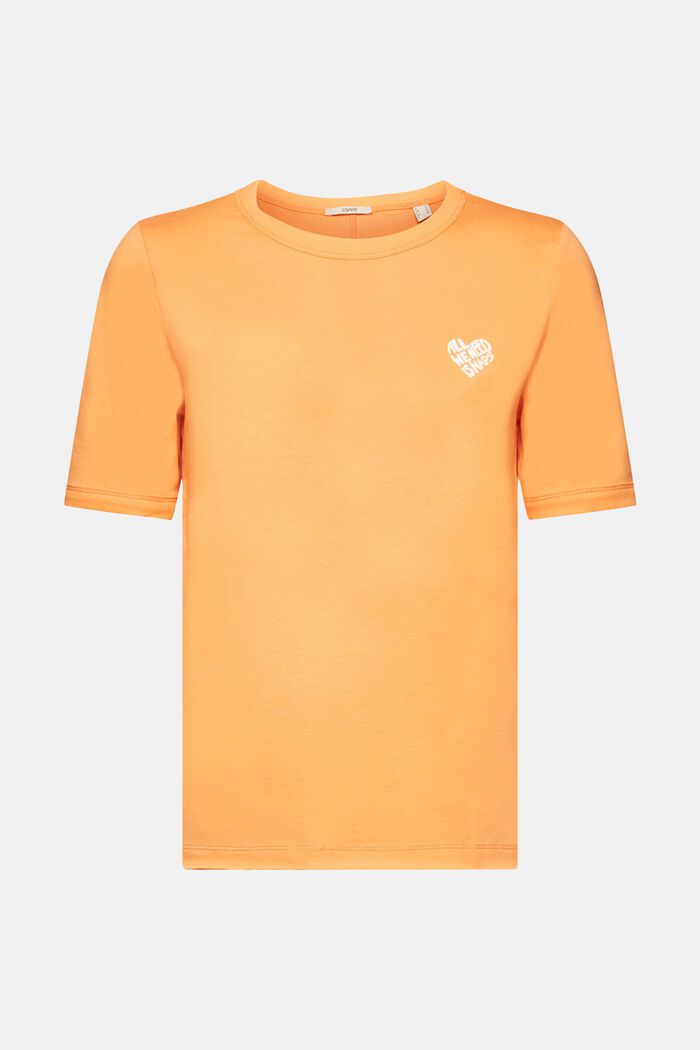 T-shirt di cotone con logo a forma di cuore, GOLDEN ORANGE, detail image number 7