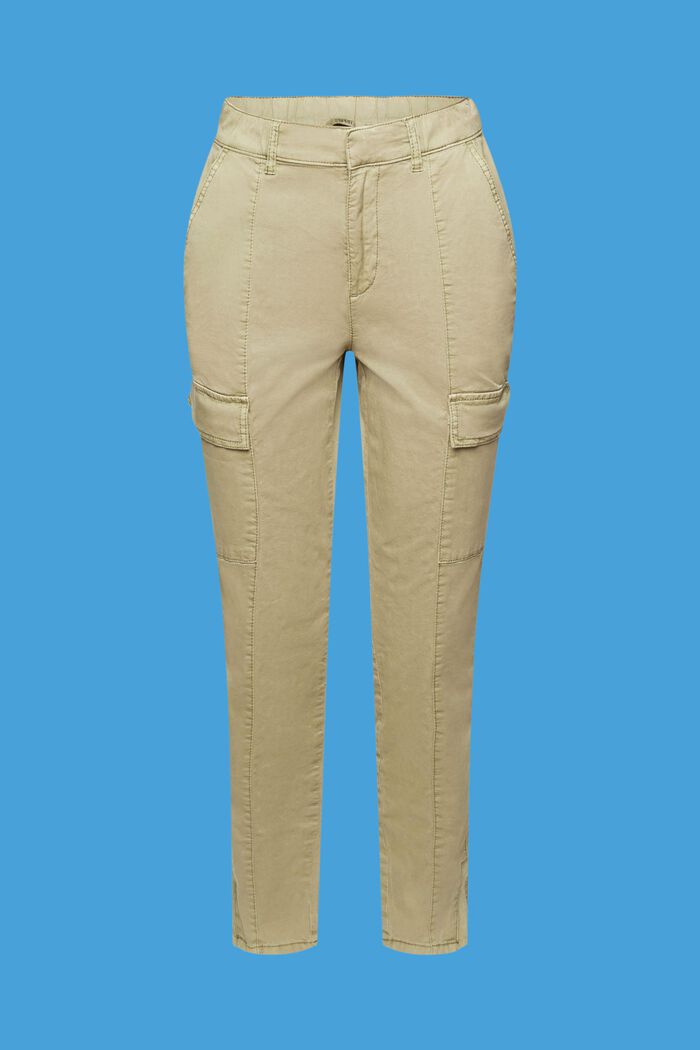 Pantaloni stile cargo a vita media, LIGHT KHAKI, detail image number 6