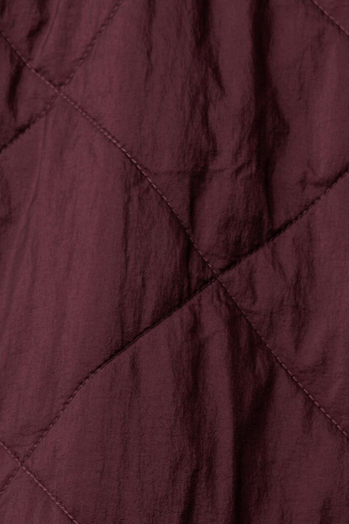 Cappotto trapuntato con colletto a coste, BORDEAUX RED, detail image number 4