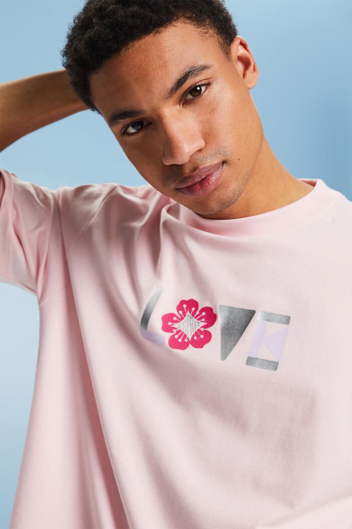 T-shirt unisex in cotone Pima stampato, PASTEL PINK, detail image number 4
