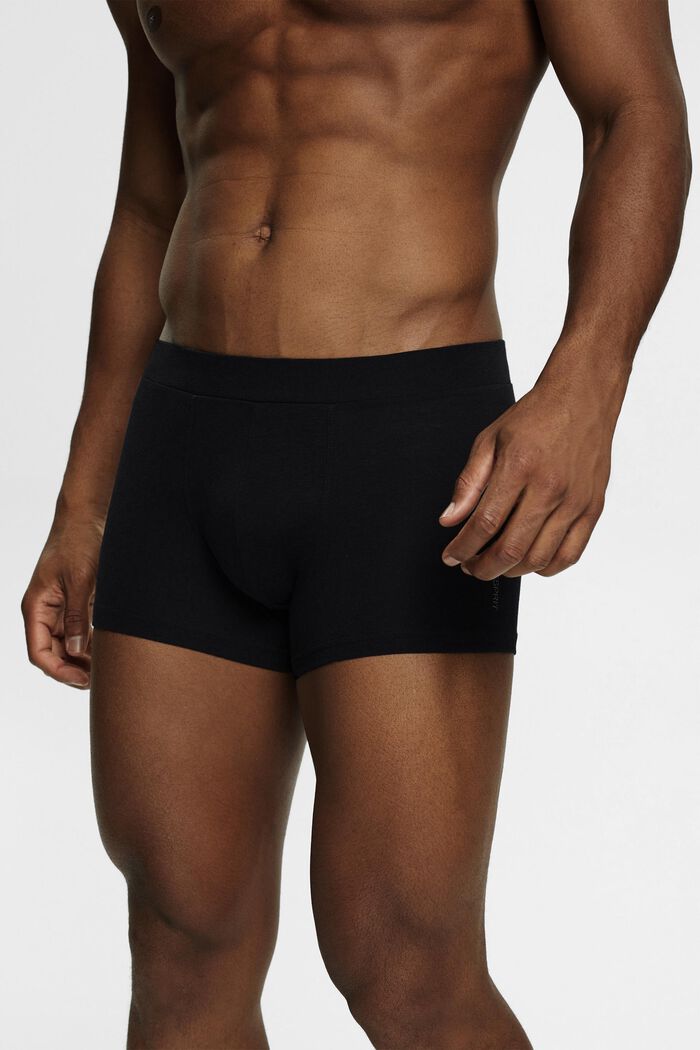 Shorts da uomo corti in misto cotone elasticizzato, confezione multipla, WHITE, detail image number 1