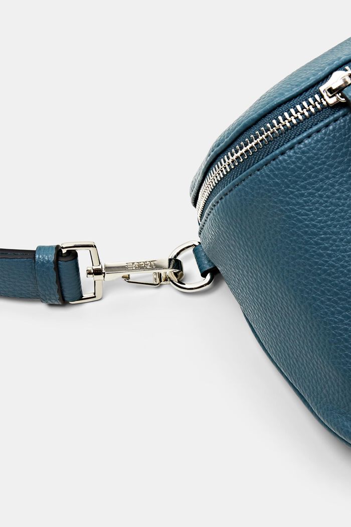 Borsa a tracolla in pelle vegana, PETROL BLUE, detail image number 2