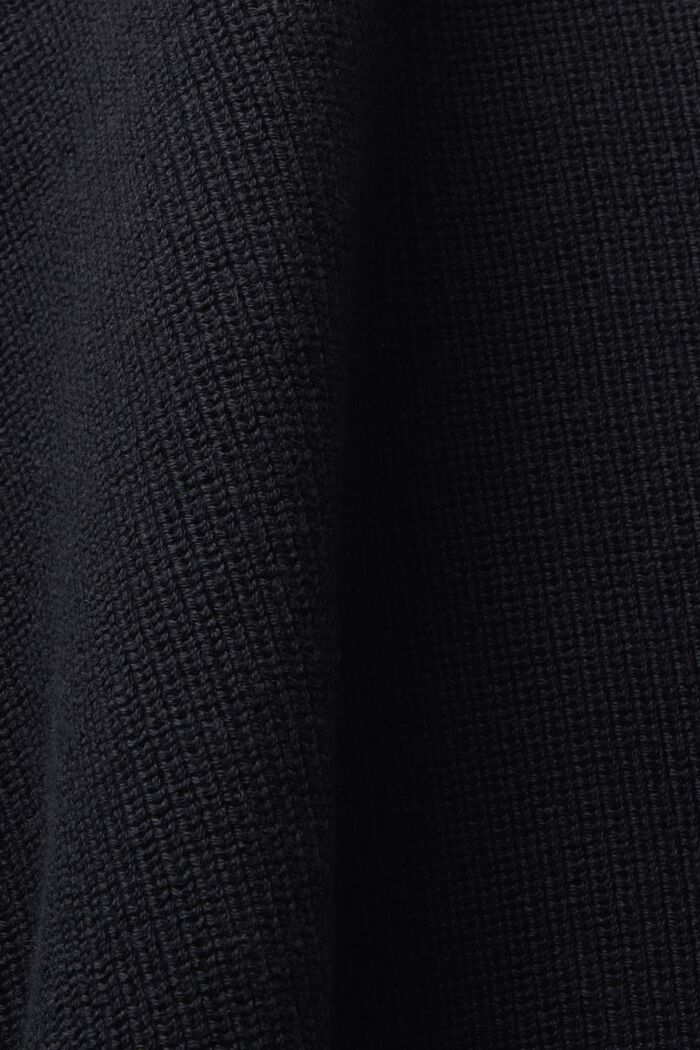 Gilet in maglia a coste con scollo a V, BLACK, detail image number 4