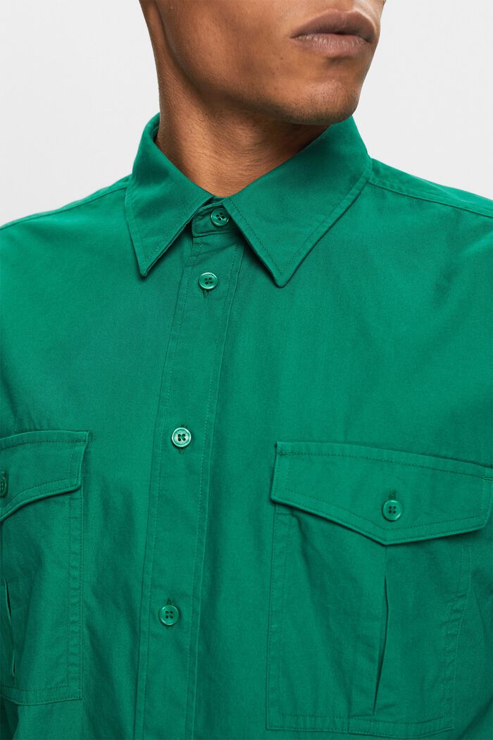 Camicia utility in cotone, DARK GREEN, detail image number 2