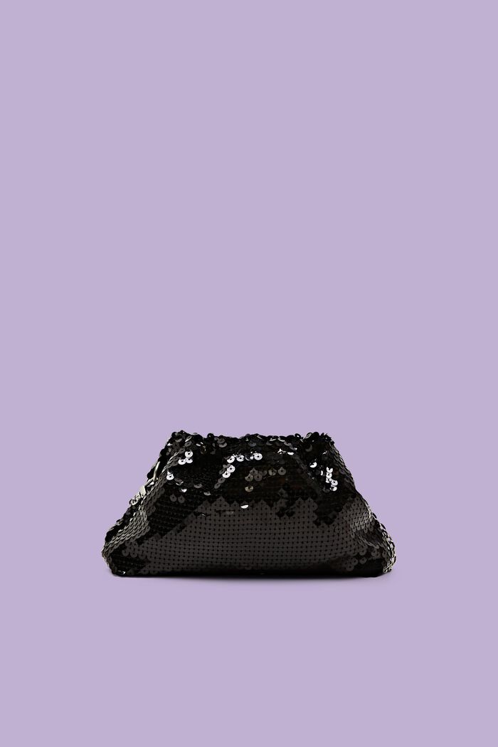 Piccola borsa con paillettes, BLACK, detail image number 0