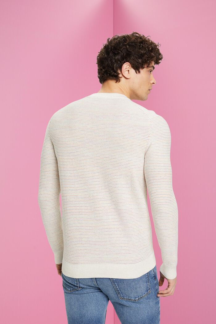 Pullover a righe colorate in cotone biologico, OFF WHITE, detail image number 3