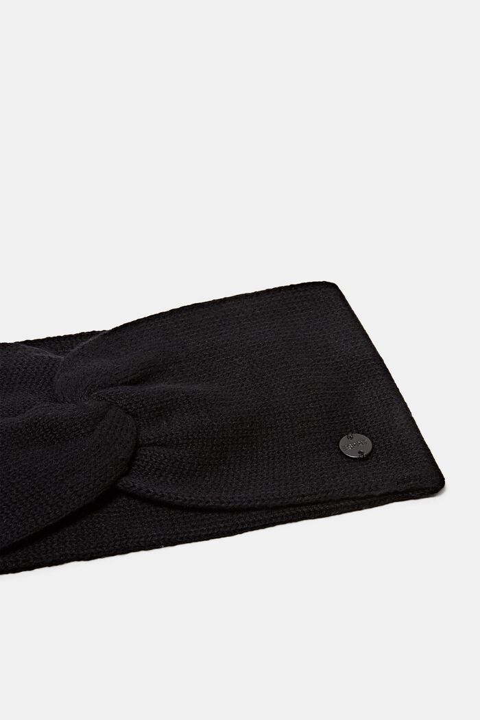 Fascia a maglia con dettaglio annodato, BLACK, detail image number 1