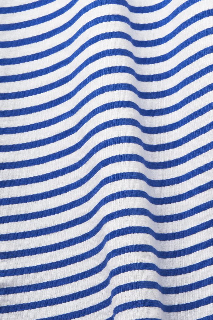 T-shirt a righe in jersey di cotone, BRIGHT BLUE, detail image number 4