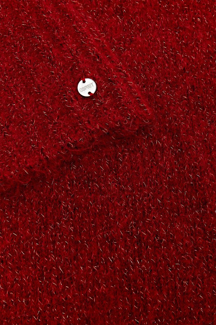 Sciarpa in misto lana e mohair, DARK RED, detail image number 1