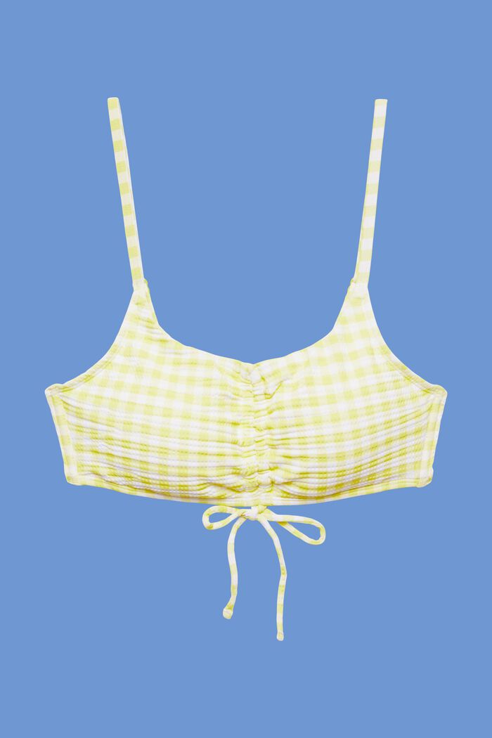 Riciclato: top bikini a fascia strutturato, LIME YELLOW, detail image number 4