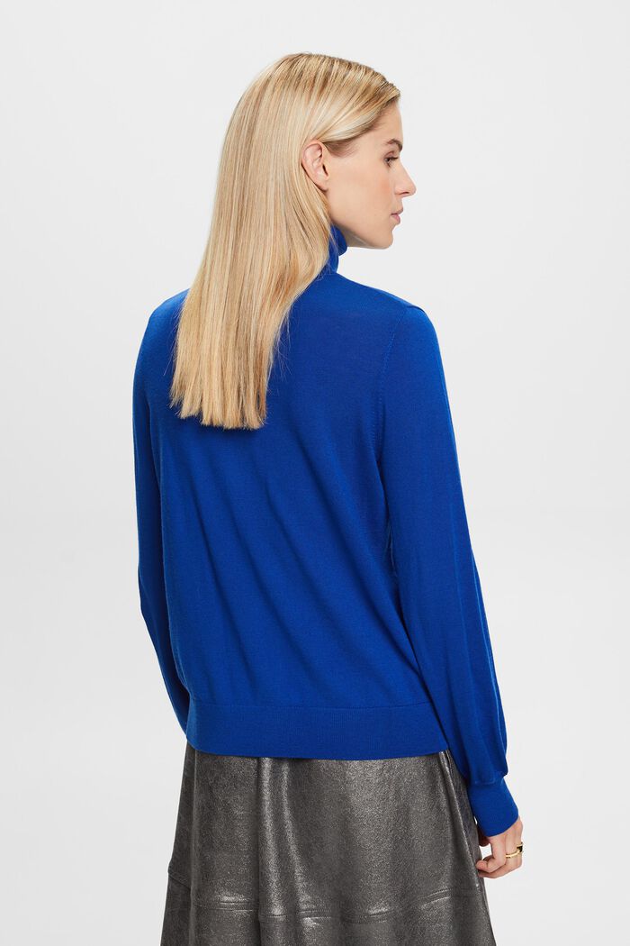 Pullover dolcevita in lana, BRIGHT BLUE, detail image number 4