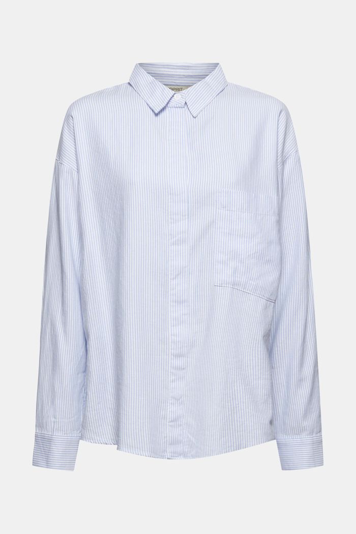 Camicia blusata in 100% cotone biologico, PASTEL BLUE, overview