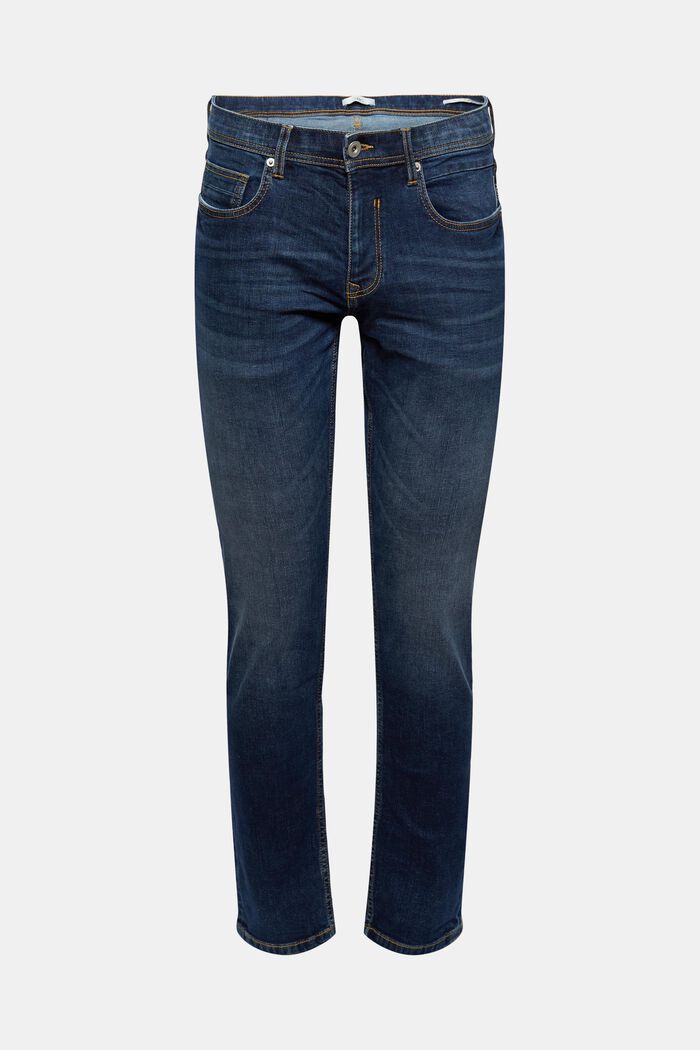 Jeans stretti elasticizzati dal look effetto lavato, BLUE MEDIUM WASHED, detail image number 0