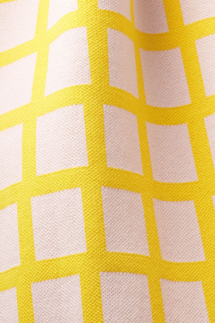 Pullover cropped in jacquard a maniche corte, YELLOW, detail image number 5