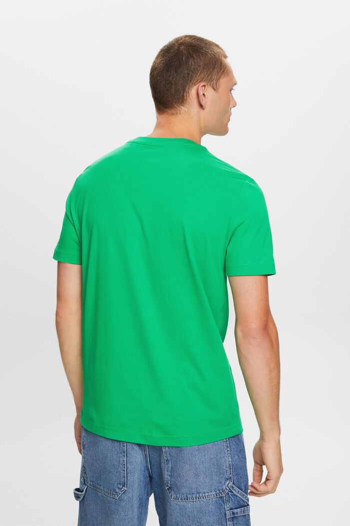T-shirt girocollo in jersey di cotone Pima, GREEN, detail image number 3