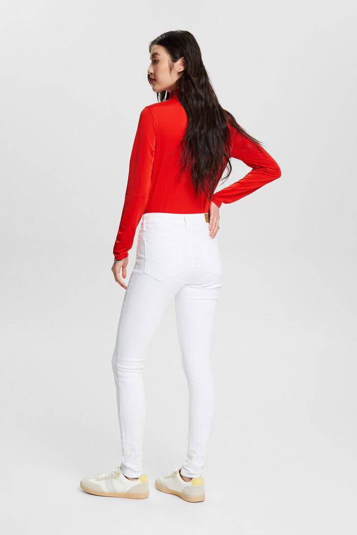 Jeans skinny a vita alta, WHITE, detail image number 2