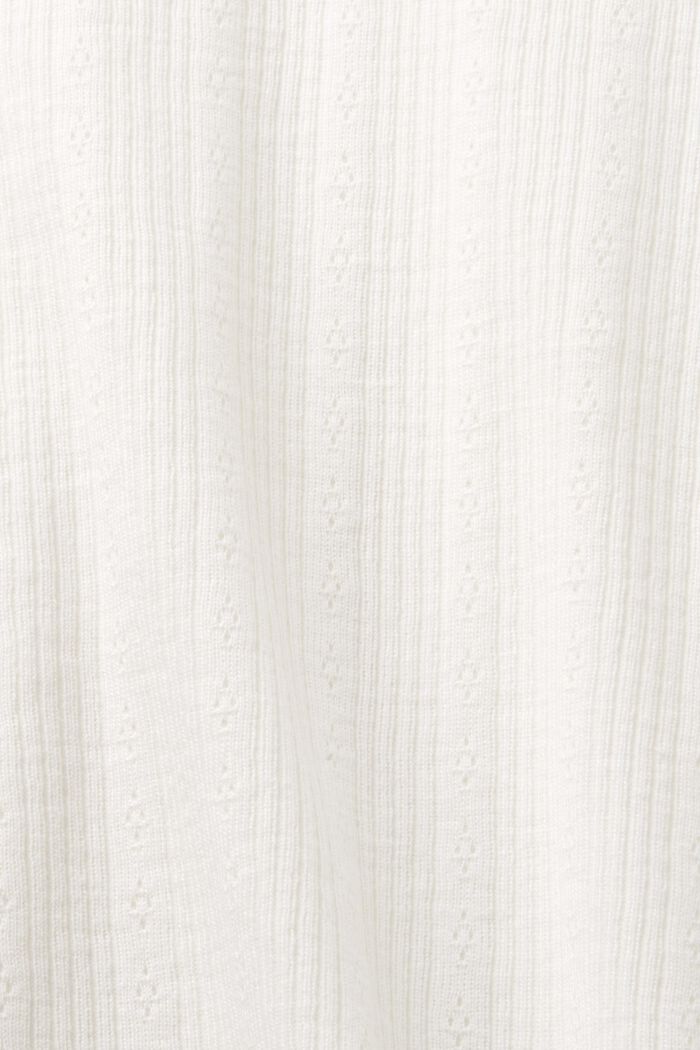 Maglia pointelle a manica lunga, OFF WHITE, detail image number 6