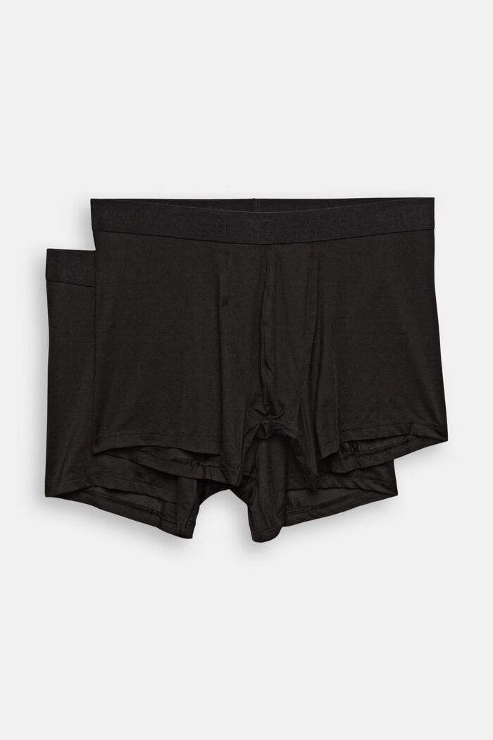 Shorts da uomo lunghi in microfibra elasticizzata, confezione multipla, BLACK, detail image number 0