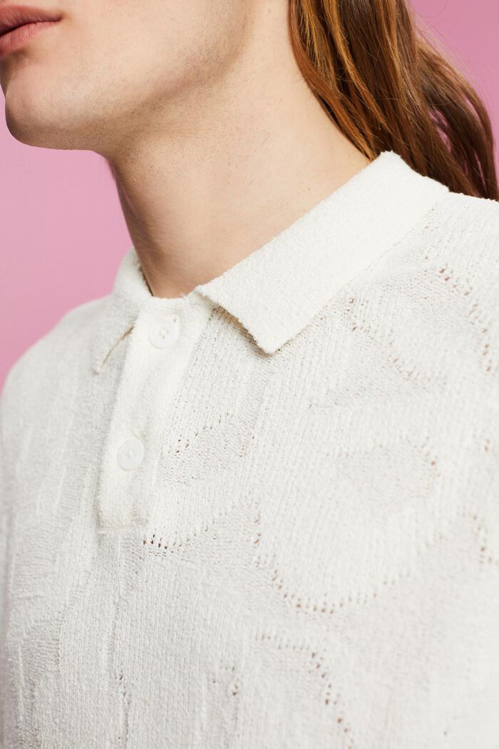 Polo bouclé, OFF WHITE, detail image number 2